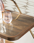 Commerce And Market - Walnut Wine and Bar Cart - Light Caramel