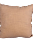 Genuine Leather - Chevron Tasseled Throw Pillow - Tan