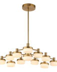 Wedge - 12 Light LED Brass Chandelier - White / Gold