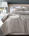 Anna - King Diamond Quilted Coverlet Set Set of 3 - Taupe