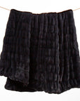 Ruched Rabbit - Double-Sided Oversized Throw - Black
