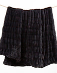 Ruched Rabbit - Double-Sided Oversized Throw - Black