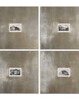 Historical Buildings - Framed Art Set of 4 - Silver