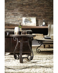 Hill Country - Luckenbach Metal And Stone End Table - Light Brown / Black