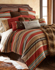 Calhoun - Twin Comforter Set Set of 4 - Red / Brown