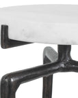 Tobias - Marble Slab Drink Table - Bronze / White