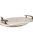 Stone And Twig - Indoor-Outdoor Tray - Gold / Gray / White