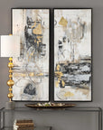Life Scenes - Abstract Art (Set of 2) - Beige