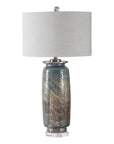 Olesya - Swirl Glass Table Lamp - Blue