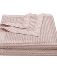 Stonewashed Cotton Waffle Weave - Twin Coverlet - Blush