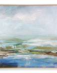 Lush Valley - Framed Canvas - Light Blue
