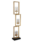 Cielo - Staggered Rectangles Floor Lamp - Gold
