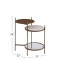 Felicity - Accent Table - Brushed Gold / White Marble