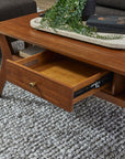 Ludwig - Occasional Rectangular Coffee Table With Drawer - Dark Brown