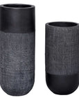 Woven - Shadow Vases (Set of 2) - Black