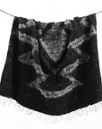Antigua - 100% Wool Handwoven Throw Blanket - Black / White