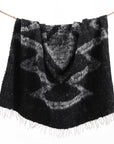 Antigua - 100% Wool Handwoven Throw Blanket - Black / White