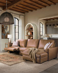 MS - Optimus Three-Seat Power Sectional - Light Brown