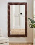 Wrinkle - Wavy Wood Mirror - Woodtone