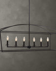 Clayton - 6 Light Linear Chandelier - Black