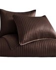 Satin Channel - King Quilt Set Set of 3 - Chocolate