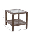 Calum - End Table - Driftwood Gray / Cane / Brushed Nickel