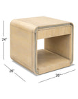 Damone - End Table - Cerused White Oak