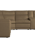 MS - Simone Six-Piece Power Reclining Sectional - Dark Brown