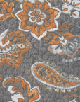 Abbie - Full/Queen Western Paisley Reversible Quilt Set Set of 3 - Gray