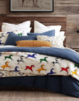 Wild Horses - Full/Queen Reversible Quilt Set Set of 3 - Multi Color