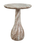 Shura - Indoor-Outdoor Marble Accent Table - Brown / White