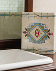 Spirit Valley - Ceramic Wastebasket, 2 Per Carton - Cream / Red / Green