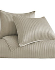 Satin Channel - King Quilt Set Set of 3 - Taupe