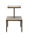 Antony - Side Table - White / Bronze