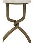 Kevin - Side Table - White / Gold