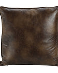 Brown Faux Leather - Euro Pillow - Brown