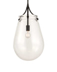 Dewdrop - 1 Light Glass Shade Pendant - Black