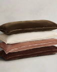 Stella - Faux Silk Velvet Long Lumbar Pillow - Dusty Rose