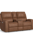 Linden - Power Reclining Loveseat With Console & Power Headrests & Lumbar