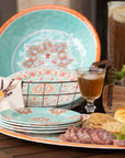 Western Melamine - Set Set of 10 , 2 Per Carton - Turquoise / Orange