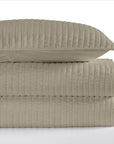Satin Channel - Twin Quilt Set Set of 2 - Taupe