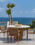 Stonewood - Indoor-Outdoor Dining Table - White / Woodtone