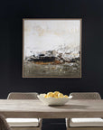 The Other Side - Framed Abstract Art - Black / Brown / Gray / Green / Orange / White / Yellow