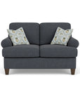 Moxy - Fabric Loveseat, T-Shaped Seat Cushion, Curved Sock Arms