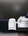 Border Embroidery - King Sheet Set Set of 4 - Navy