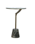 Gianna - Accent Table - Antique Brass / Green Marble