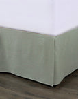 Hera - King Washed Linen Tailored Bed Skirt - Sage