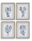 Shibori Coral - Framed Prints (Set of 4) - Light Gray