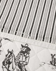 Ranch Life - Twin Western Toile Reversible Quilt Set (Set of 2) - Black