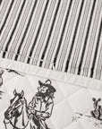Ranch Life - King Western Toile Reversible Quilt Set Set of 3 - Black